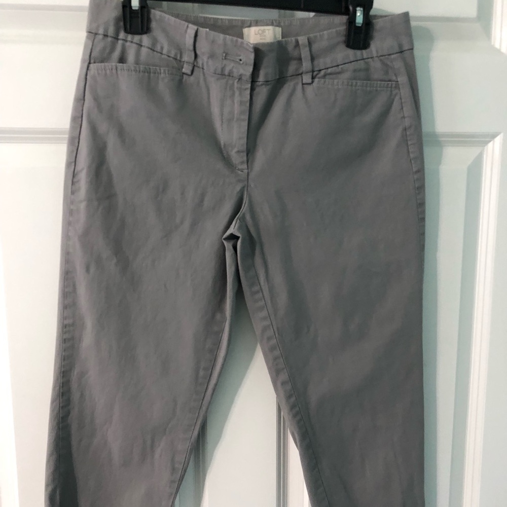 Gray loft crop pants